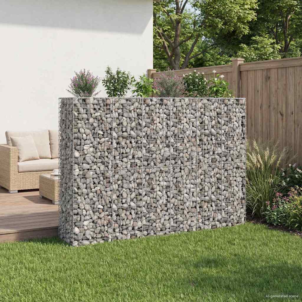 3422235_1.jpg vidaXL Gabiónová vyvýšená posteľ 3 pcs Strieborná 250 x 50 x 150 cm – Obrázok 1