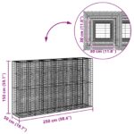 vidaXL Gabiónová vyvýšená posteľ 3 pcs Strieborná 250 x 50 x 150 cm – Obrázok 10