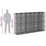 vidaXL Gabiónová vyvýšená posteľ 3 pcs Strieborná 250 x 50 x 150 cm – Obrázok 11