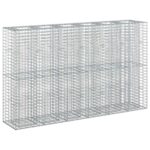 vidaXL Gabiónová vyvýšená posteľ 3 pcs Strieborná 250 x 50 x 150 cm – Obrázok 2
