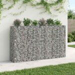 vidaXL Gabiónová vyvýšená posteľ 3 pcs Strieborná 250 x 50 x 150 cm – Obrázok 5