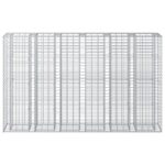 vidaXL Gabiónová vyvýšená posteľ 3 pcs Strieborná 250 x 50 x 150 cm – Obrázok 6