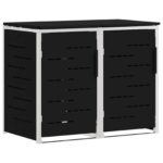 vidaXL Úložisko kontajnera na odpad Čierna 138 x 77,5 x 112,5 cm – Obrázok 2
