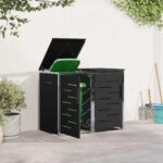 vidaXL Úložisko kontajnera na odpad Čierna 138 x 77,5 x 112,5 cm – Obrázok 4