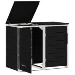 vidaXL Úložisko kontajnera na odpad Čierna 138 x 77,5 x 112,5 cm – Obrázok 6