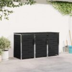 vidaXL Úložisko kontajnera na odpad Čierna 207 x 77,5 x 112,5 cm