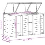 vidaXL Úložisko kontajnera na odpad Čierna 207 x 77,5 x 112,5 cm – Obrázok 12
