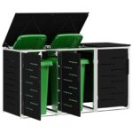 vidaXL Úložisko kontajnera na odpad Čierna 207 x 77,5 x 112,5 cm – Obrázok 3
