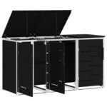 vidaXL Úložisko kontajnera na odpad Čierna 207 x 77,5 x 112,5 cm – Obrázok 6