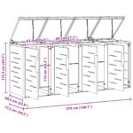 vidaXL Úložisko kontajnera na odpad Sivá 276 x 77,5 x 112,5 cm – Obrázok 12