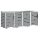 vidaXL Úložisko kontajnera na odpad Sivá 276 x 77,5 x 112,5 cm – Obrázok 2