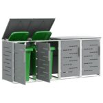 vidaXL Úložisko kontajnera na odpad Sivá 276 x 77,5 x 112,5 cm – Obrázok 3