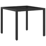 vidaXL Záhradná jedálenská súprava 5 pcs Čierna 90 x 90 x 75 cm – Obrázok 3