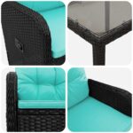 vidaXL Záhradná jedálenská súprava 5 pcs polyratan – Obrázok 5