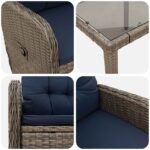 vidaXL Záhradná jedálenská súprava 5 pcs polyratan – Obrázok 5