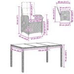 vidaXL Záhradná jedálenská súprava 5 pcs polyratan – Obrázok 9