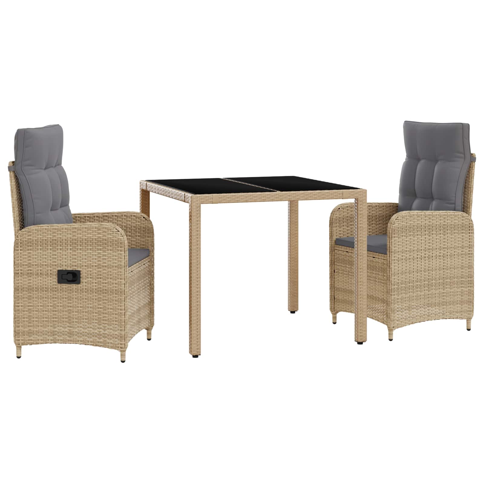 3422334_1.jpg vidaXL Záhradná jedálenská súprava 3 pcs Beige a svetlo šedá – Obrázok 1