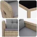 vidaXL Záhradná jedálenská súprava 7 pcs Beige a svetlo šedá – Obrázok 5