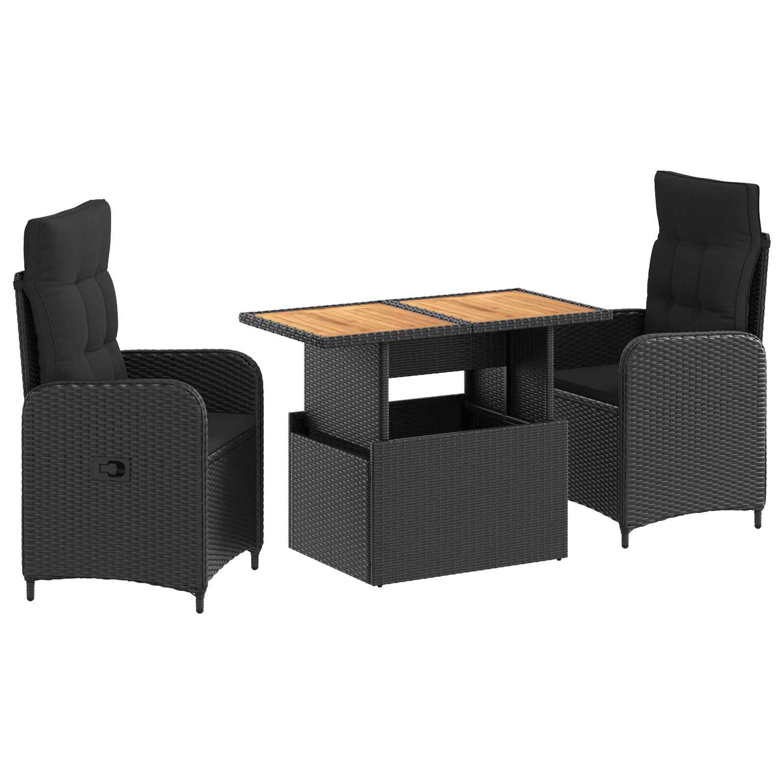 3422406_1.jpg vidaXL Záhradná jedálenská súprava 3 pcs Čierna – Obrázok 1