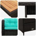 vidaXL Záhradná jedálenská súprava 5 pcs polyratan – Obrázok 5