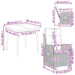 vidaXL Súprava stolíkov k pohovke s vankúšom s vankúšom 5 pcs Čierna – Obrázok 9