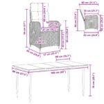 vidaXL Súprava stolíkov k pohovke s vankúšom s vankúšom 7 pcs – Obrázok 9