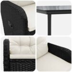 vidaXL Súprava stolíkov k pohovke s vankúšom s vankúšom 5 pcs – Obrázok 5