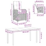 vidaXL Súprava stolíkov k pohovke s vankúšom s vankúšom 5 pcs – Obrázok 9