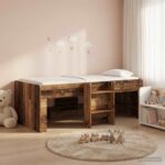 vidaXL Rám postele pre deti na vysokej posteli 2 pcs Staré drevo – Obrázok 3