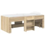 vidaXL Rám postele pre deti na vysokej posteli 2 pcs Dub sonoma – Obrázok 2