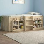vidaXL Rám postele pre deti na vysokej posteli 2 pcs Dub sonoma – Obrázok 3