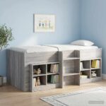 vidaXL Rám postele pre deti na vysokej posteli 2 pcs Sivý Sonoma