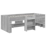 vidaXL Rám postele pre deti na vysokej posteli 2 pcs Sivý Sonoma – Obrázok 4