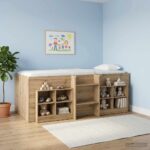vidaXL Rám postele pre deti na vysokej posteli 2 pcs Dub artisan – Obrázok 3