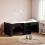 vidaXL Rám postele pre deti na vysokej posteli 2 pcs Čierny dub – Obrázok 3