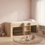 vidaXL Rám postele pre deti na vysokej posteli 2 pcs Dub sonoma – Obrázok 3