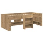 vidaXL Rám postele pre deti na vysokej posteli 2 pcs Dub artisan – Obrázok 4