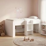 vidaXL Rám postele pre deti na vysokej posteli 2 pcs Biela – Obrázok 3