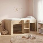 vidaXL Rám postele pre deti na vysokej posteli 2 pcs Sonoma