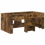 vidaXL Rám postele pre deti na vysokej posteli 2 pcs Dymový dub – Obrázok 4