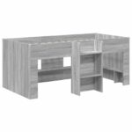vidaXL Rám postele pre deti na vysokej posteli 2 pcs Sivý Sonoma – Obrázok 4