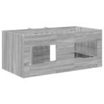 vidaXL Rám postele pre deti na vysokej posteli 2 pcs Sivý Sonoma – Obrázok 6