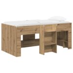 vidaXL Rám postele pre deti na vysokej posteli 2 pcs Dub artisan – Obrázok 2