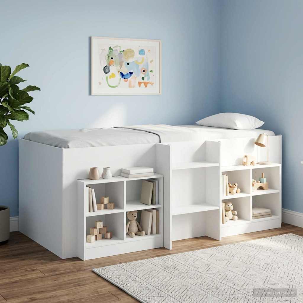 3422579_1.jpg vidaXL Rám postele pre deti na vysokej posteli 2 pcs Biela 90 x 190 cm – Obrázok 1