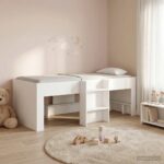 vidaXL Rám postele pre deti na vysokej posteli 2 pcs Biela 90 x 190 cm – Obrázok 3