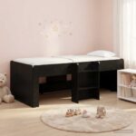 vidaXL Rám postele pre deti na vysokej posteli 2 pcs Čierny dub – Obrázok 3