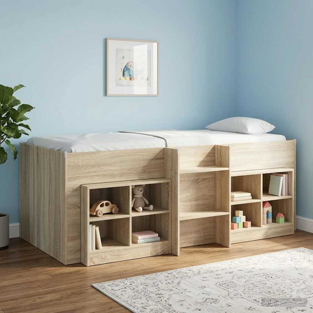 3422581_1.jpg vidaXL Rám postele pre deti na vysokej posteli 2 pcs Dub sonoma – Obrázok 1
