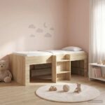 vidaXL Rám postele pre deti na vysokej posteli 2 pcs Dub sonoma – Obrázok 3