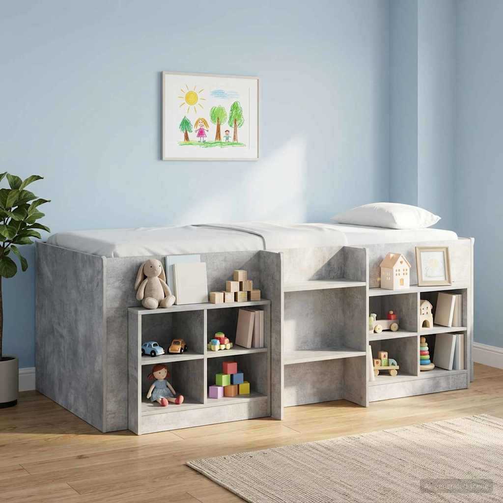 3422582_1.jpg vidaXL Rám postele pre deti na vysokej posteli 2 pcs Betónovo sivá – Obrázok 1