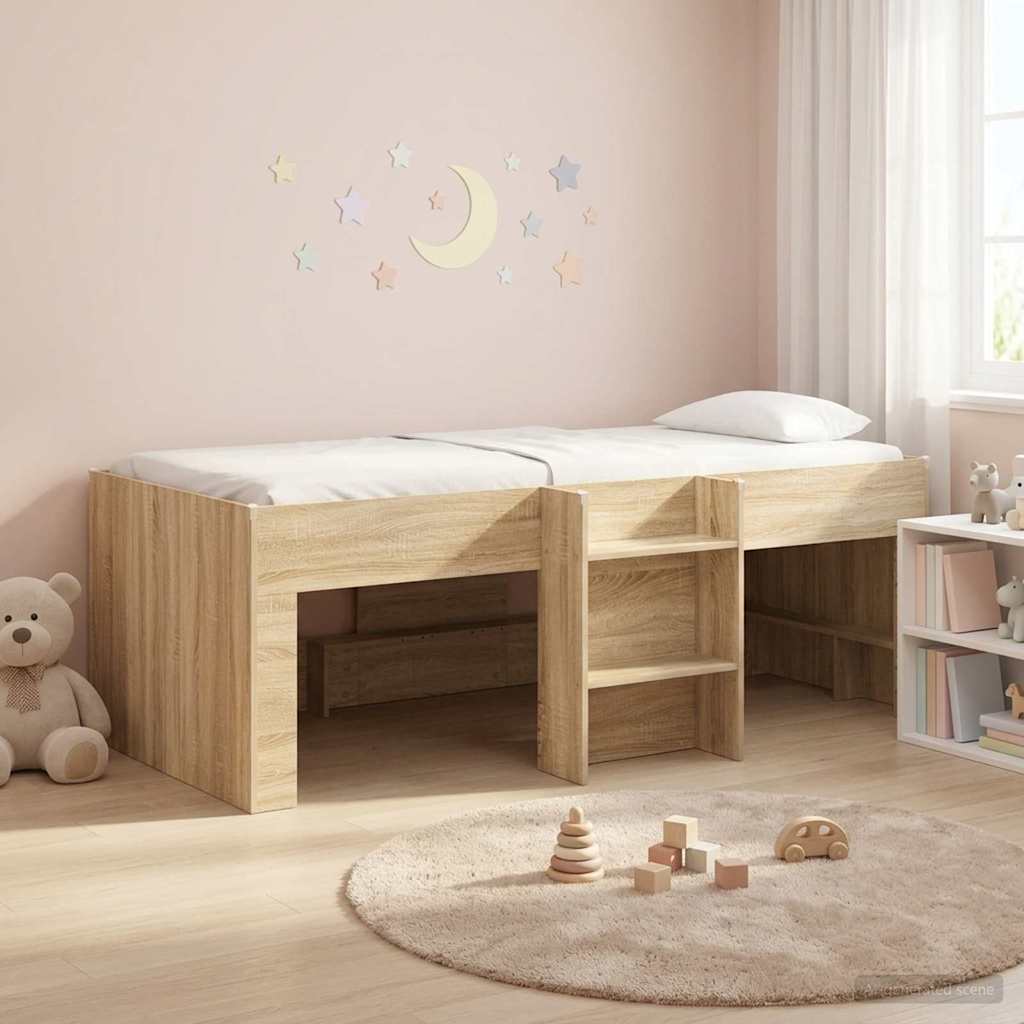 3422589_1.jpg vidaXL Rám postele pre deti na vysokej posteli 2 pcs Sonoma – Obrázok 1